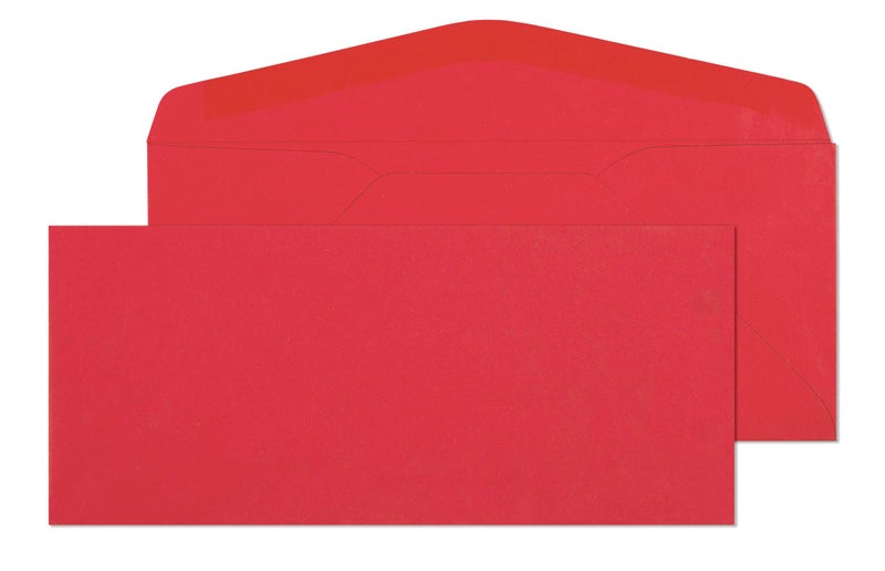 EnDoc #9 Colored Envelopes - Business, Invitation, Documents, Legal Letter, Envelope, Cute For Gift Notes/Decorations - Color Starburst Bright Red - Non Window Return Envelopes - 50 Pack - Image 2
